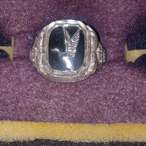 Zuni Tribe Native Mens Sterling Ring. Size 10